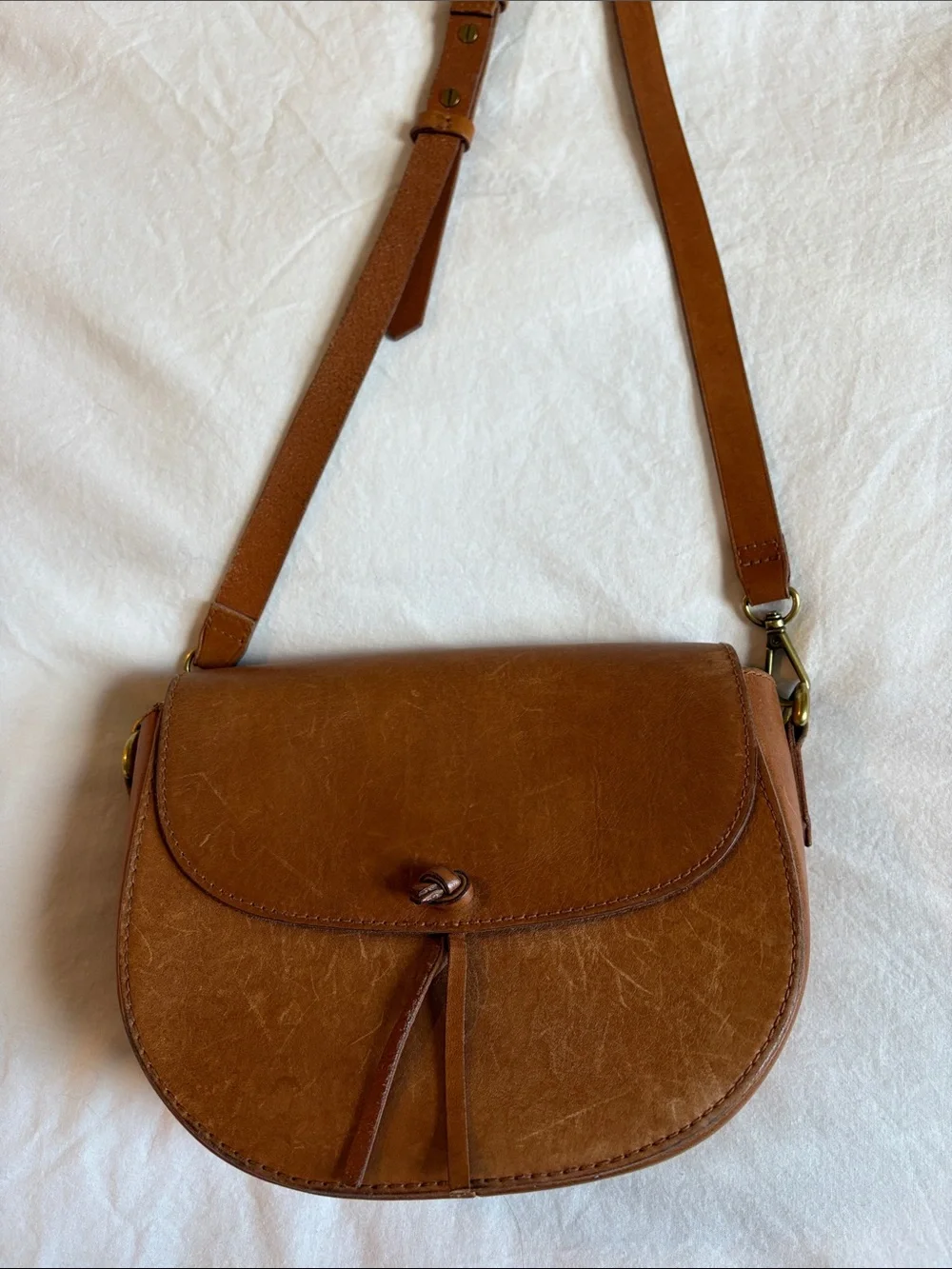 Madewell Classic Brown Leather Crossbody Bag - Women's Shoulder Purse